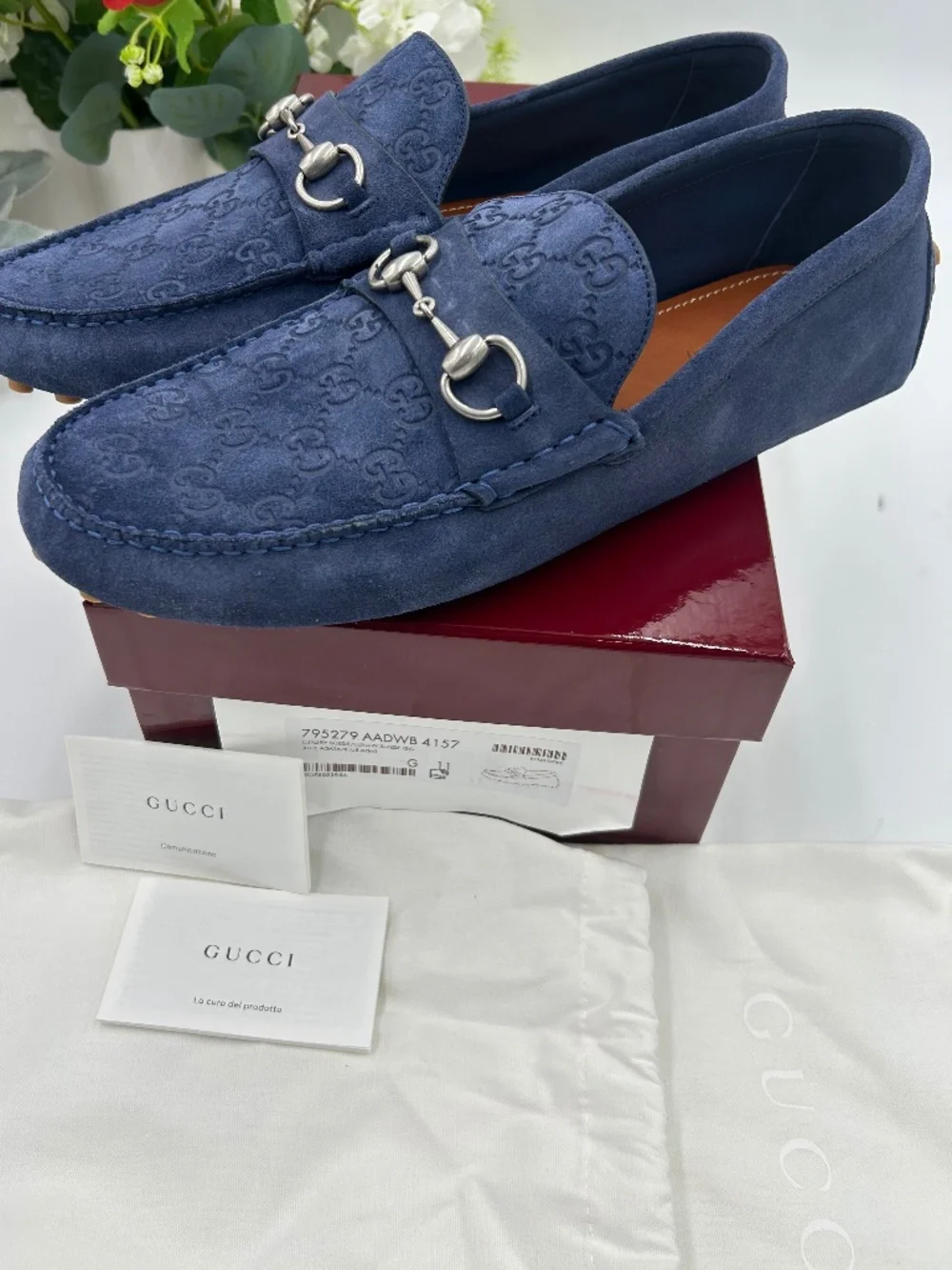 Men’s Gucci GG EMBOSSED suede loafers. Size 11 (fits 11.5 US) Made in Italy